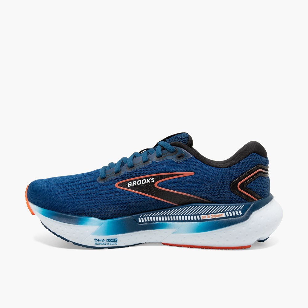 Chaussures Running Route Brooks Glycerin GTS 21 Bleu Noir Homme | AVY-0191645